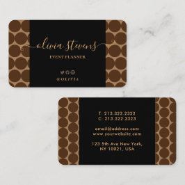 Stilvolle Leopard Brown Beige Polka Dots Signature Visitenkarte