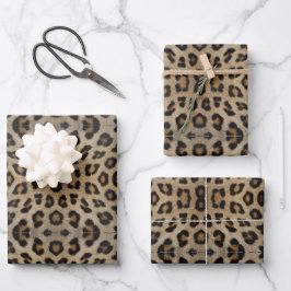 Stilvolle leopard-Cheetah-Pelztiermuster Geschenkpapier Set