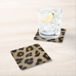 Stilvolle leopard-Cheetah-Pelztiermuster Rechteckiger Pappuntersetzer