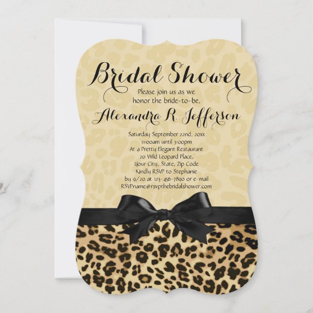Stilvolle Leopard Print Bridal Dusche Einladung (Vorderseite)