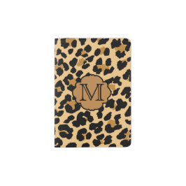 Stilvolle Leopard Print Monogram Passhülle
