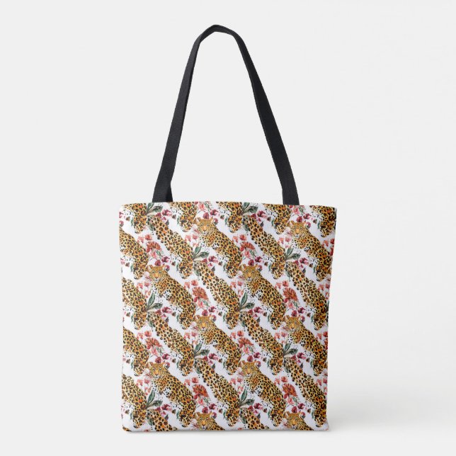 Stilvolle Leopard Print Tote Bag - Chic & Trendy Tasche (Rückseite)