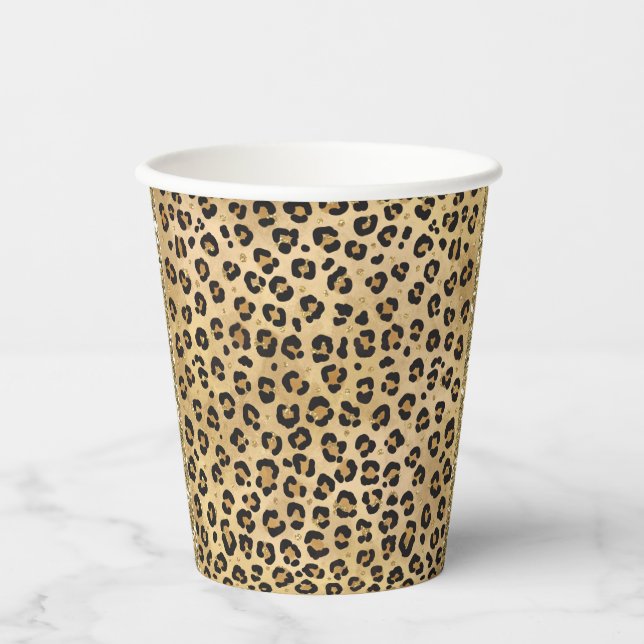 Stilvolle Leopard Print Wild Safari Jungle Animal Pappbecher (Vorderseite)