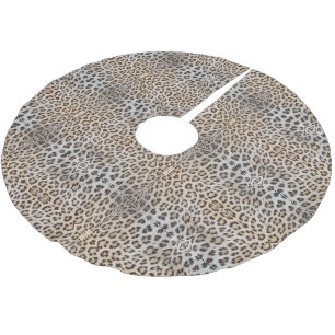 Stilvolle Leoparden-Hautfell-Muster chic Polyester Weihnachtsbaumdecke
