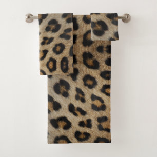 Stilvolle Leoparden-Pelztierdrucke trendy famos fu Badhandtuch Set