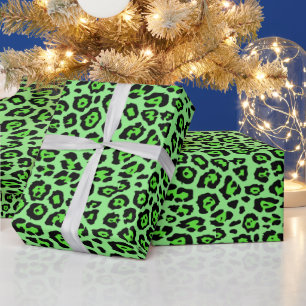 Stilvolle Leopardendrucke in leuchtendem Neon Geschenkpapier