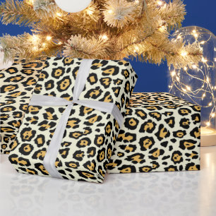 Stilvolle Leopardenmuster gelbe Glasur Geschenkpapier