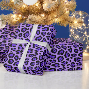 Stilvolle Leopardenmuster lila violett Geschenkpapier