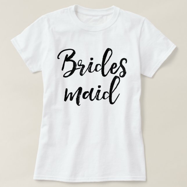 Stilvolle Lettering Brush Typografie | Bridesmaid T-Shirt (Design vorne)