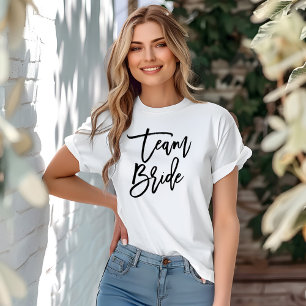 Stilvolle Lettering-Bürstentypografie "Team Braut" T-Shirt
