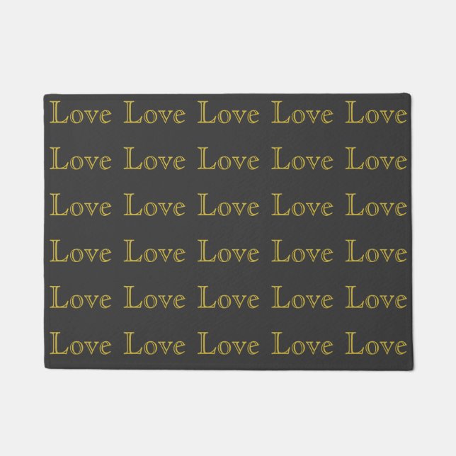 Stilvolle Liebe-Hochzeit in Gold Gray Fußmatte (Vorderseite)