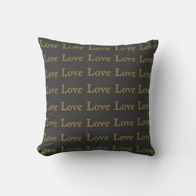 Stilvolle Liebe-Hochzeit in Gold Gray Kissen (Vorderseite)
