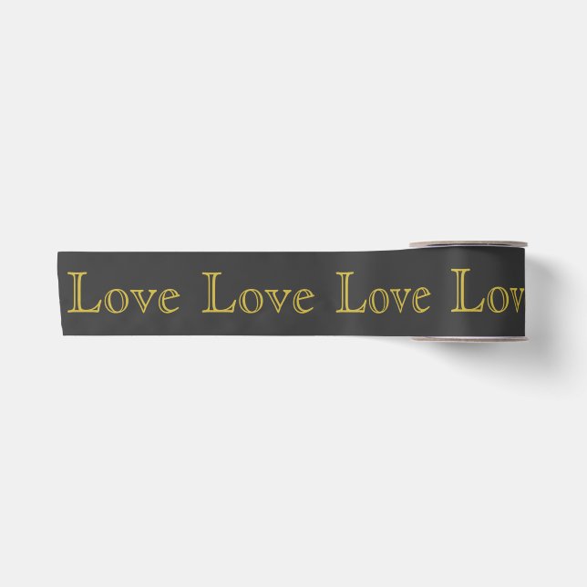 Stilvolle Liebe-Hochzeit in Gold Gray Satinband (Vorderseite)