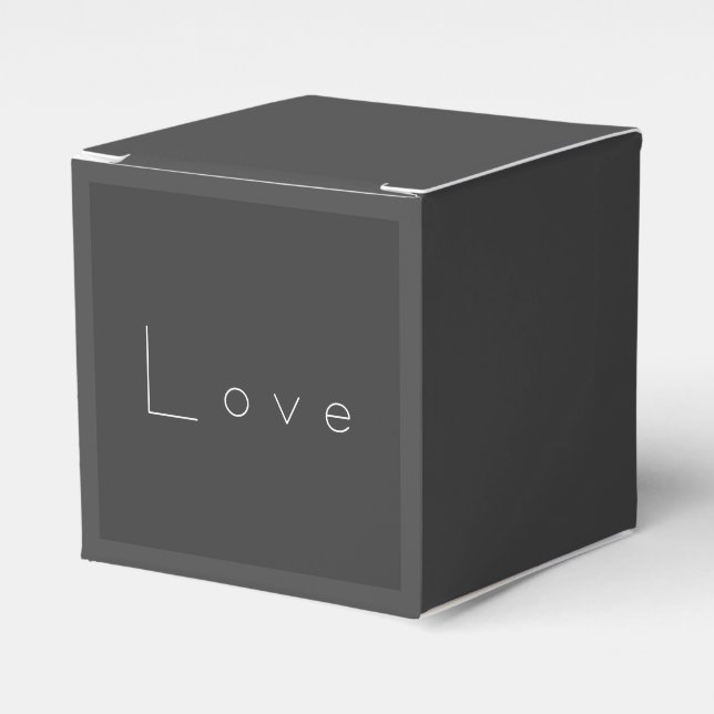 Stilvolle Liebe-Hochzeit in Grau Geschenkschachtel (Vorderseite)