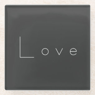 Stilvolle Liebe-Hochzeit in Grau Glasuntersetzer