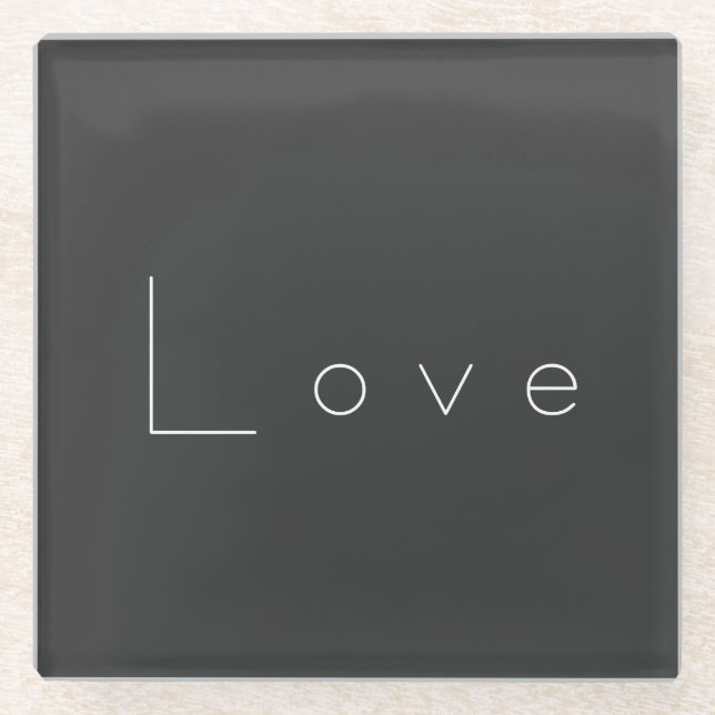 Stilvolle Liebe-Hochzeit in Grau Glasuntersetzer (Vorderseite)