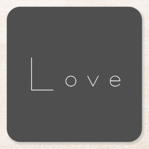 Stilvolle Liebe-Hochzeit in Grau Rechteckiger Pappuntersetzer