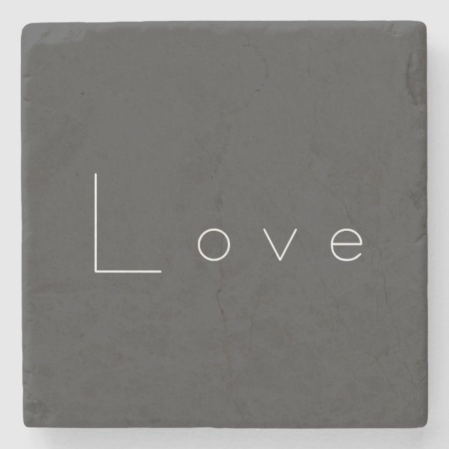 Stilvolle Liebe-Hochzeit in Grau Steinuntersetzer (Vorderseite)