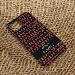 Stilvolle Lieben Red Hearts Muster Personalisiert Case-Mate iPhone 14 Hülle
