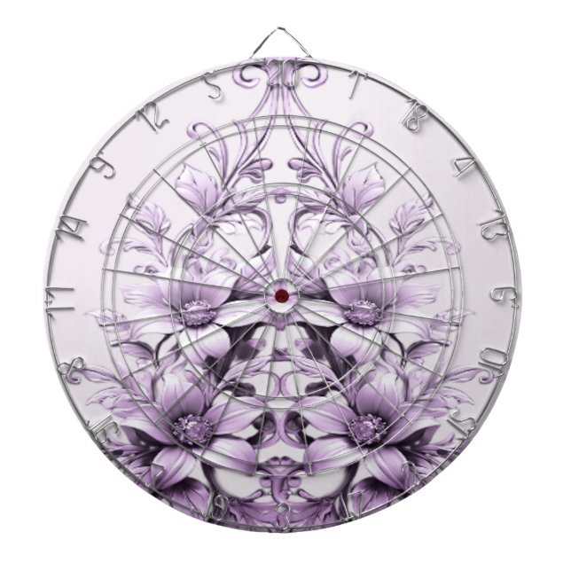Stilvolle lila Blumen Dartboard Dartscheibe (vorne)