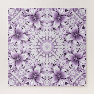 Stilvolle lila Blumen Puzzle