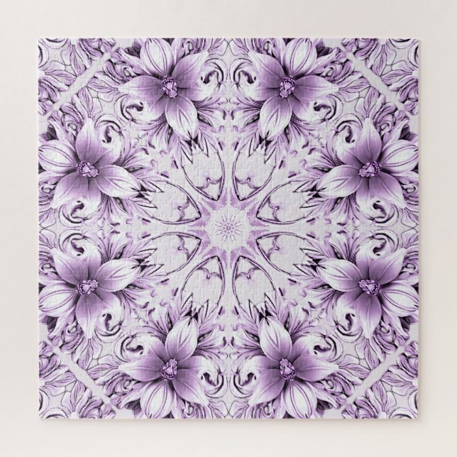 Stilvolle lila Blumen Puzzle (Vertikal)