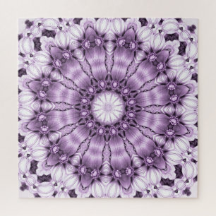 Stilvolle lila Blumen Puzzle