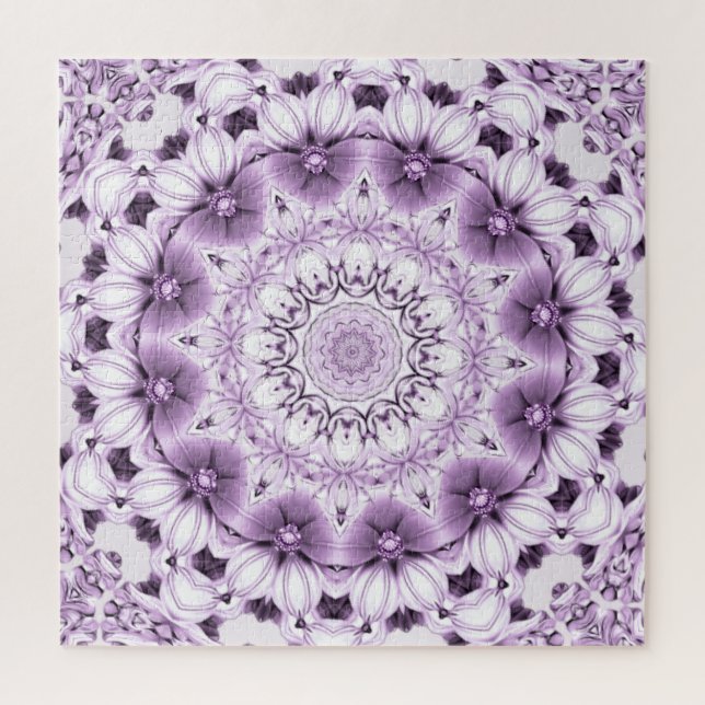 Stilvolle lila Blumen Puzzle (Vertikal)