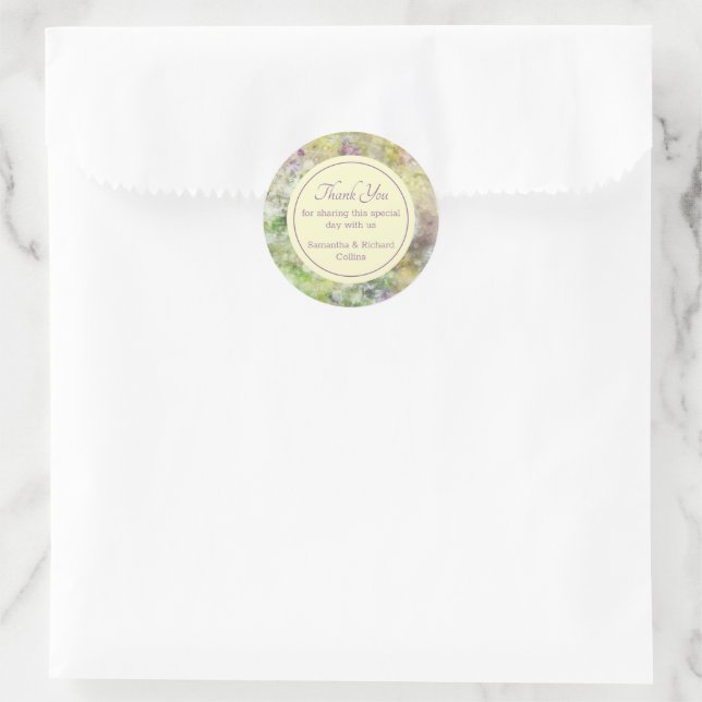 Stilvolle Lila Blüte Runder Aufkleber (Tasche)