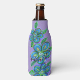 Stilvolle lila Flora Designer Flaschenabdeckung Flaschenkühler