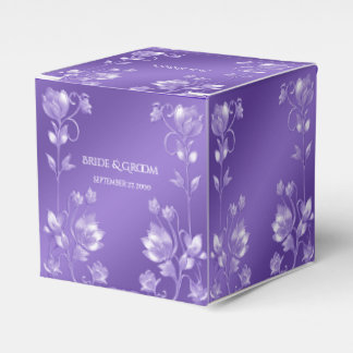 Stilvolle Lila Floral Favor Box Geschenkschachtel