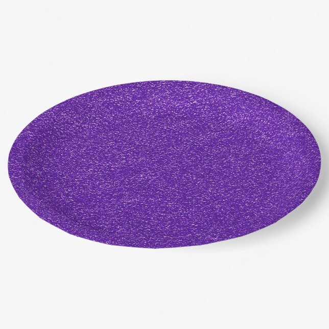 Stilvolle Lila Glitzer Papierplatte Party Plate Pappteller (Schrägansicht)