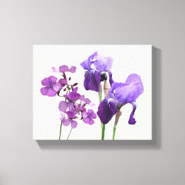 Stilvolle, lila Iris-Blume, digitale Kunst Leinwanddruck