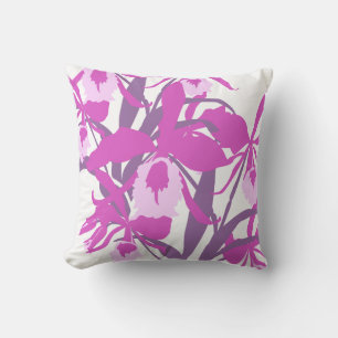 Stilvolle lila Orchideenkissen Kissen