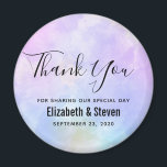 Stilvolle Lila Pink Blue Watercolor Hochzeit Magnet<br><div class="desc">Ein Hochzeitsdanken gefällt Ihnen am Magneten mit einem schönen abstrakten Muster. Lila,  rosa und Blues mischen,  mischen und fließen zusammen,  um ein elegantes und wunderschönes abstraktes Wasserfarbendesign zu schaffen.</div>