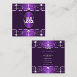Stilvolle Lila und Lilac Verzierte Ornamente hinzu Quadratische Visitenkarte