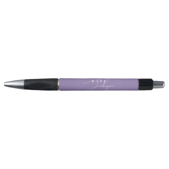 Stilvolle Lilac Lila Signature Script Monogram Kugelschreiber (Vorderseite)