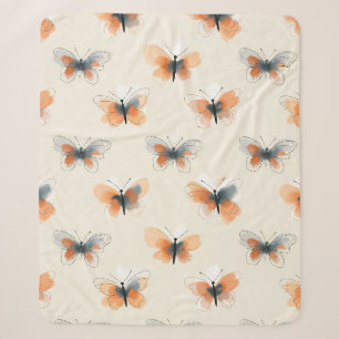 Stilvolle Linie Art Butterflies Sherpadecke