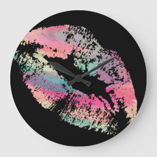 Stilvolle Lips #14 Große Wanduhr