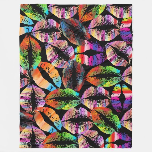 Stilvolle Lips #15 Fleecedecke (Vorderseite)