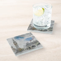Stilvolle Londoner Big Ben Glass Untersetzer - Ico