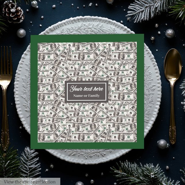 Stilvolle lustige Geschenk-Monogramm-Dollar-Muster Serviette (Stylish funny gift monogram dollar pattern napkins)