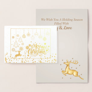 Stilvolle Luxus Golden Reindeer Weihnachten Folienkarte