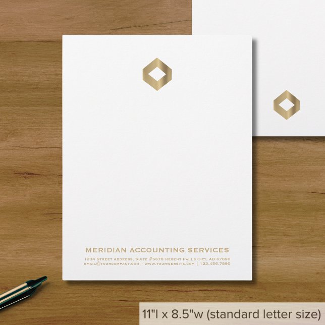 Stilvolle Luxus-Modern-Gold-Diamond-Logo Briefbogen (Von Creator hochgeladen)