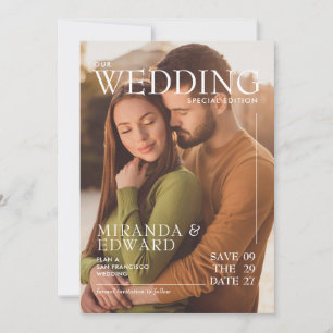 Stilvolle Magazine Cover Foto Wedding Save The Date