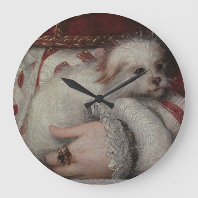 Stilvolle Malküche oder Studio Dog Wall Clock Große Wanduhr (Vorderseite)