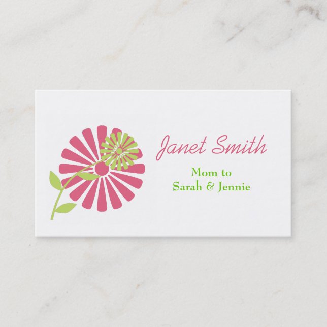 Stilvolle Mama-Karte Telefonnummerkarte (Vorderseite)