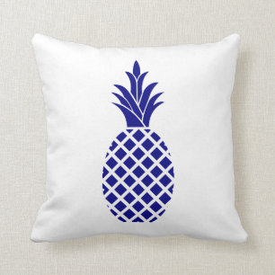 Stilvolle Marine-Blau-Ananas Kissen