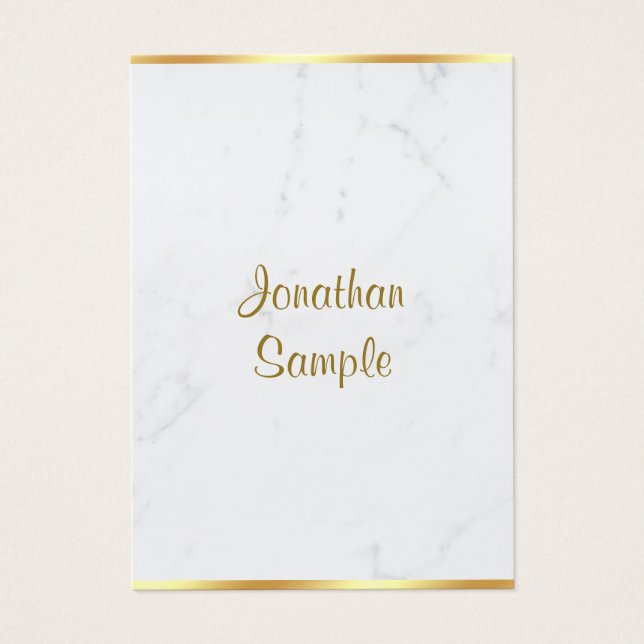 Stilvolle Marmor-Gold-Typografie-Skript Name Luxus (Vorderseite)