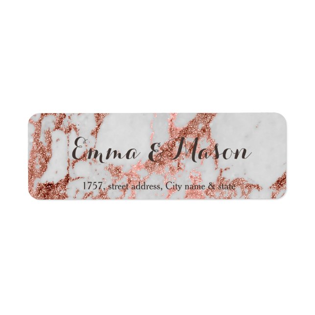 Stilvolle Marmor-Imitate Rose Goldhochzeit (Vorne)